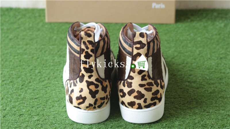 Christian Louboutin Flat Sneaker High Top Leopard Furs